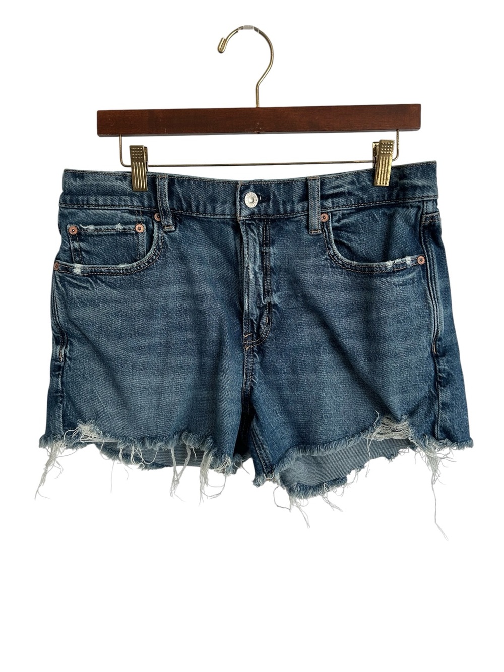 American Eagle AE Ex Boyfriend Shorts Distressed Light Wash Stretch Size 6